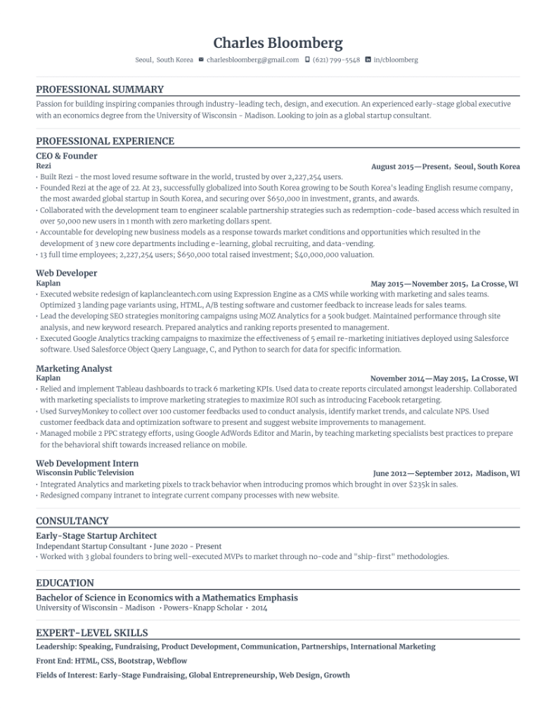 Professional II Resume Template